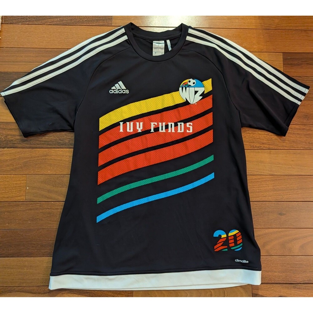 Authentic Adidas MLS Kansas City Wizards 20th Anniversary Night Soccer Jersey Lg